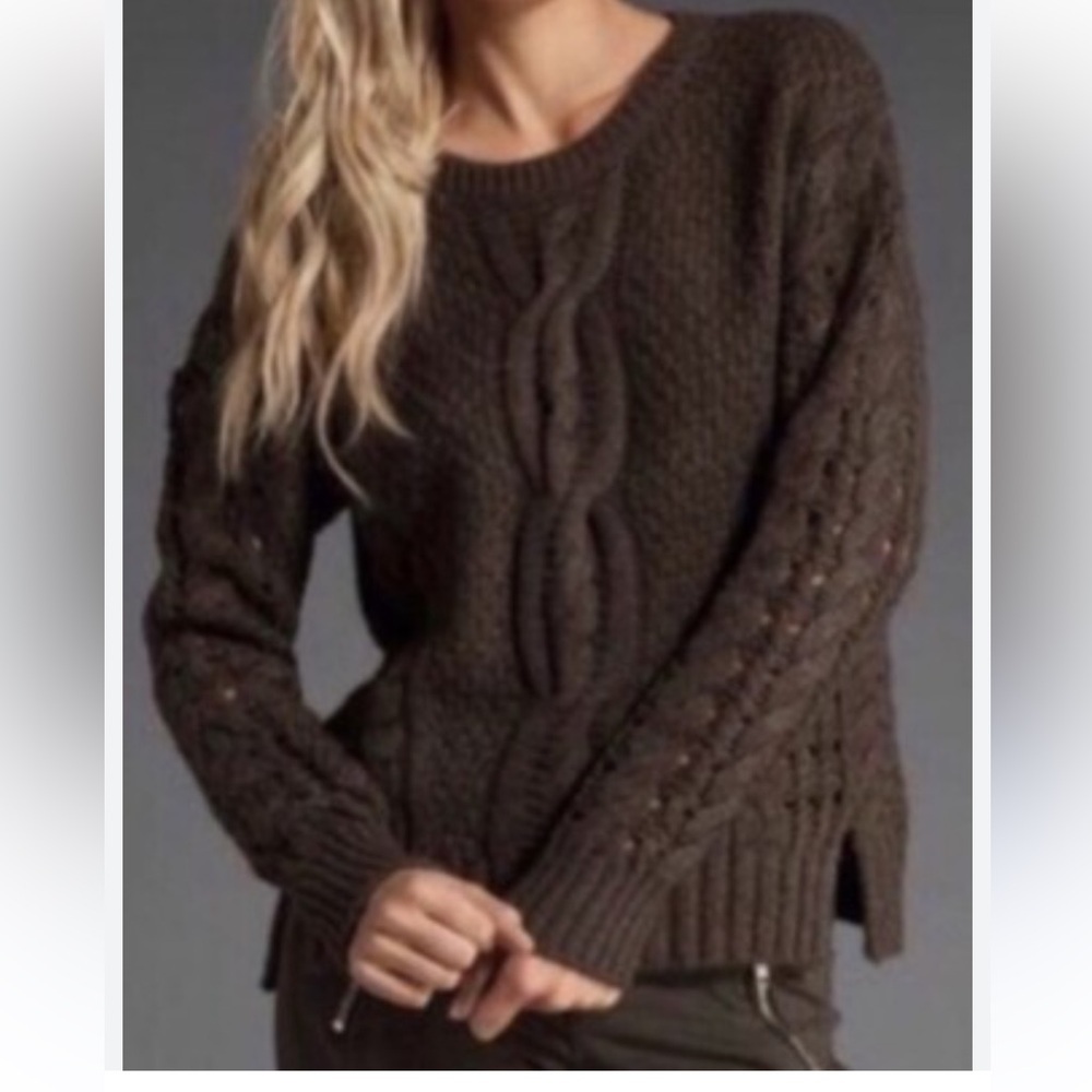 Vince Women's Wool Blend Cable-knit Sweater in Brown